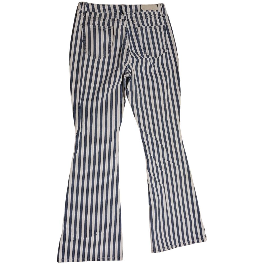 Rock & Roll Denim Womens Stripe High-Rise Flare Jeans tag 30x34 actual 30Wx31L - Picture 2 of 11